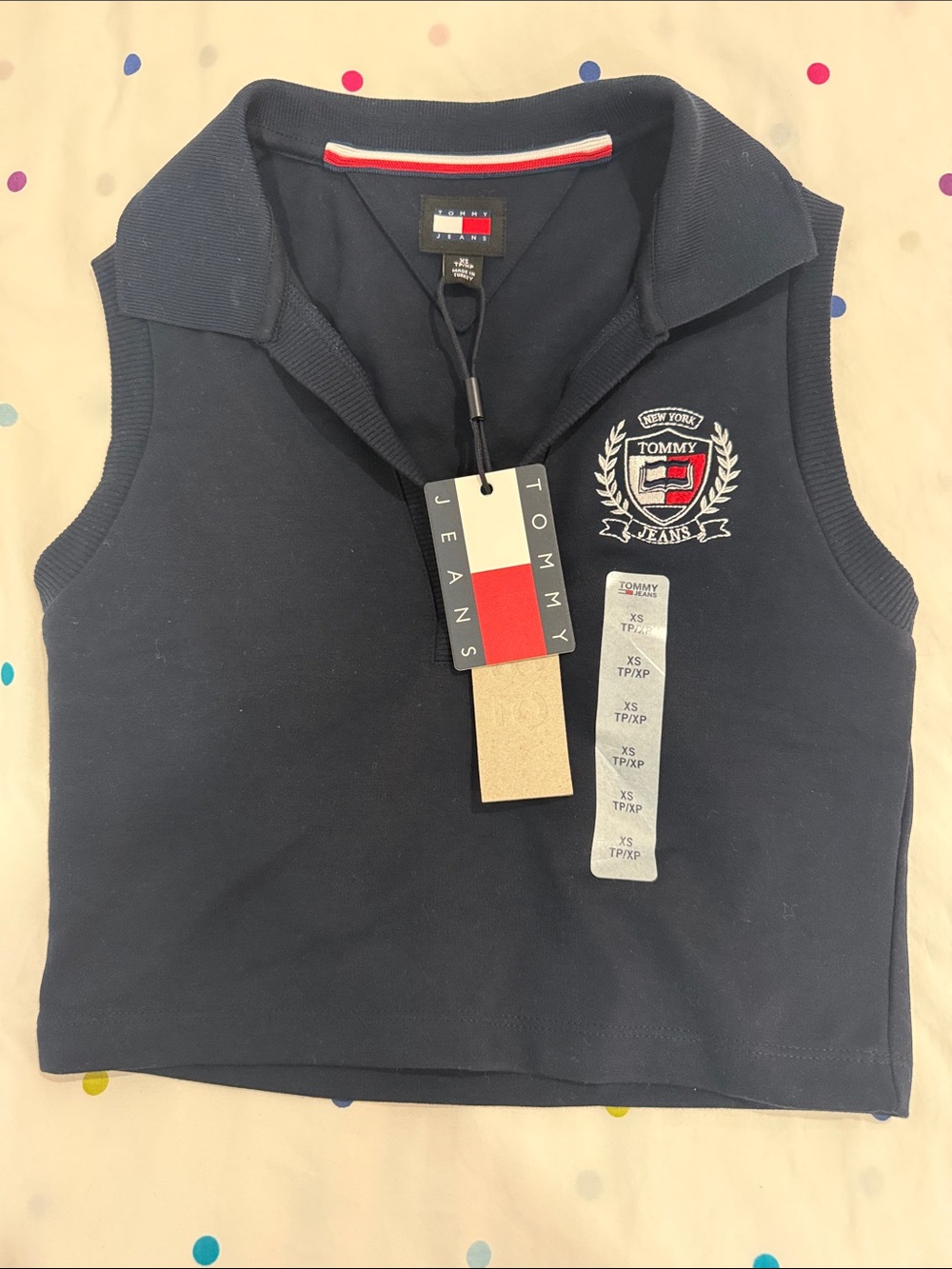 BRAND NEW W/ TAGS Tommy Hilfiger women’s Navy Sleeveless Polo Tank with Crest